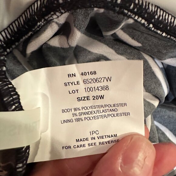 TRIMSHAPER WOMENS BLACK AND WHITE TANKINI SWIM TOP 20W NEW - Picture 8 of 9